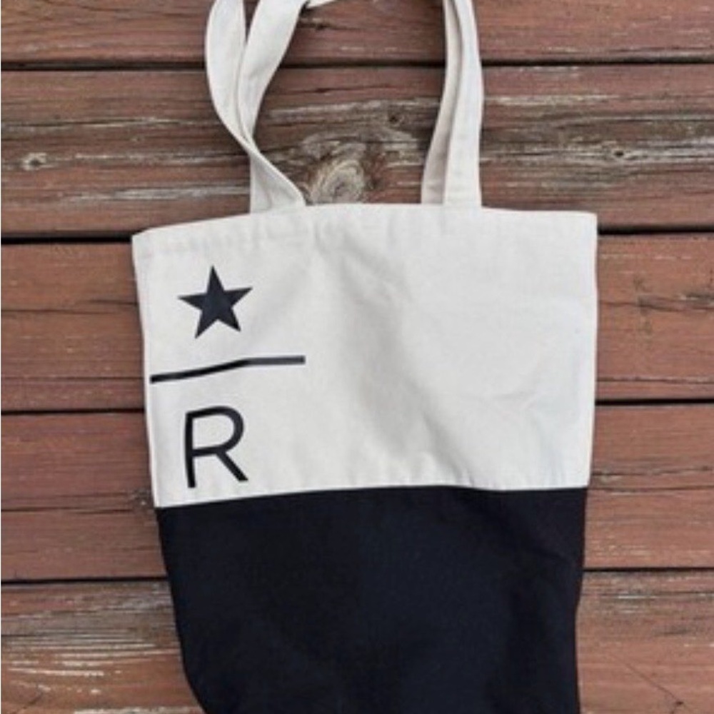 Canvas Two-Tone Black and White Tote Bag